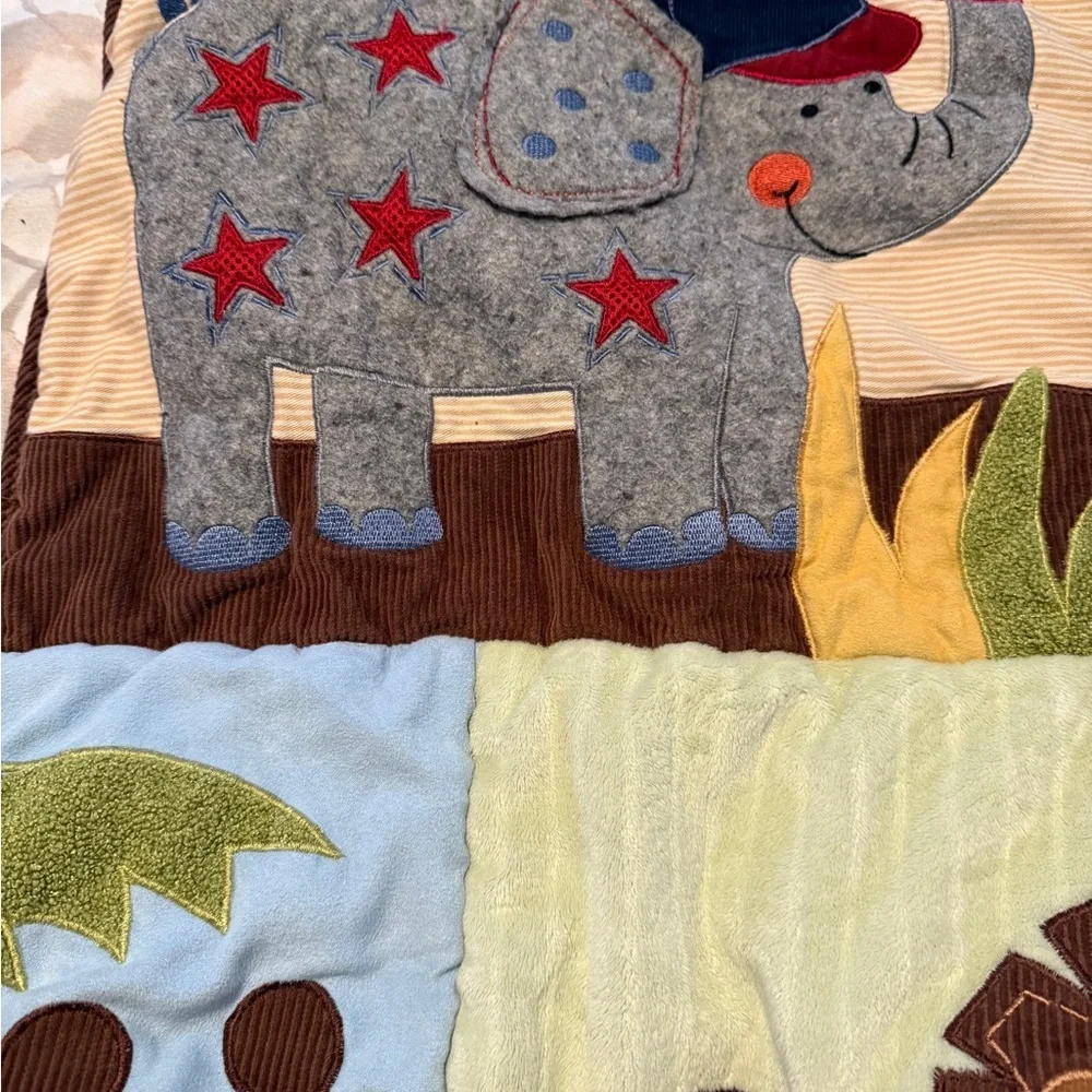 Lambs& Ivy Jungle & Sports 4 Piece Set Themed Baby Crib Quilt Comforter Monkey